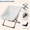 Coucheta Saucer Chair, Comfy Chair Faux Fur Chair with Folding Metal Frame, Oversized Plush Foldable Seat for Adult, Teen, Bedroom, Dorm, Living Room - 2 of 4