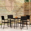 vidaXL Garden Dining Set Black PE Rattan, Powder-Coated Steel, Glass - 31.5" Table Length Black 4 - 2 of 4