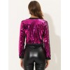 Allegra K Women's Party Sparkly Sequin Cropped Jacket - 3 of 4