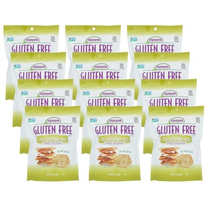 Milton's Craft Bakers Gluten-Free Olive Oil & Sea Salt Baked Crackers - Case of 12/4.5 oz