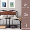 Metal Bed Frame with Wooden Headboard Wrought Iron Metal Platform Bed Frame No-Squeak Under Bed Storage No Box Spring Required Easy Assembly for Bedr - 4 of 4