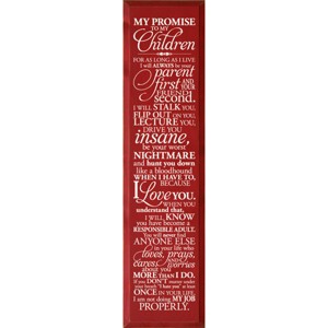 Slickblue My Promise to My Children Wall Sign – Funny & Loving Parent Quote – Rustic Wood Decor – 9x12, Color Options - 1 of 3