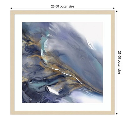 Water Wonder Abstract Expressionism Giclee Print with Natural Frame