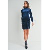 Hello Miz Women's Velvet Long Sleeve Mock Neck Maternity Mini Dress - 4 of 4