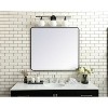 Elegant Lighting Soft corner metal rectangular mirror 36x40 inch in Black - 2 of 4