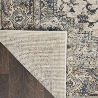 Braided Ivory/Grey Synthetic 6' x 9' Handmade Rectangular Rug