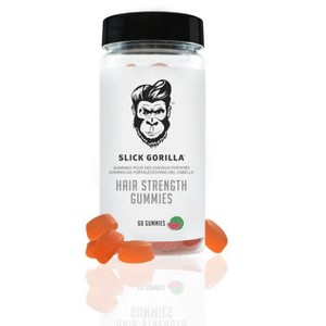 Slick Gorilla Hair Strength Gummies (60 Gummies) Biotin, Vitamins, & Minerals Gummy for Healthy Hair Growth - 1 of 3