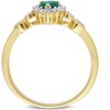 EVERLY JEWELRY |  Yellow Silver 1/3ct TGW Heart Shaped Created Emerald & Created White Sapphire with Diamond Accent Halo Promise Ring - 4 of 4