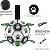 Soccer Design Pet Toy With Straps For Dogs To Chew On. Used For Training, Playing, Teeth Cleaning, And Interactive Retrieval. Suitable for Dogs - 2 of 4