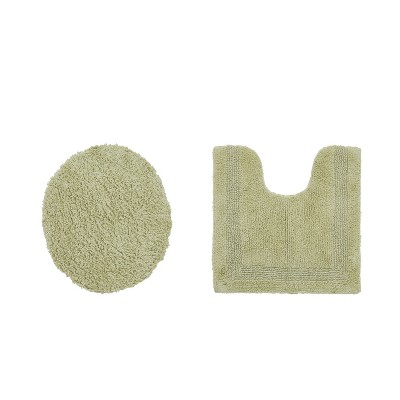 Lux Premium 100% Cotton Tufted Solid Reversible 2 PC Bath Rug Set – Ultra-Soft, Water-Absorbent, Durable, Machine Washable Bathroom Rug