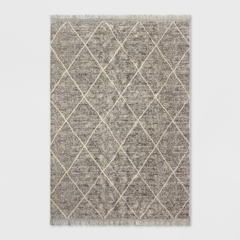 Photos - Area Rug 7' x 10' Desert Hatch Outdoor Rug Gray - Threshold™