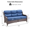 Buenhomino Patio Sofa 3-Seat Wicker Couch with 6" Thick Cushion - Outdoor Furniture Rattan Sofa with High Back for Garden Porch Sunroom - 3 of 4