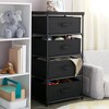 Juvale 4-Tier Tall Closet Dresser with Drawers - Clothes Organizer and Small Fabric Storage for Bedroom (Black) - 2 of 4