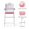 Olivia's Little World Wooden Baby Doll High Chair with Cushion, White/Purple - 2 of 4
