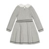Hope & Henry Girls' Organic Long Sleeve Cable Knit Peter Pan Collar Sweater Dress, Kids - 4 of 4