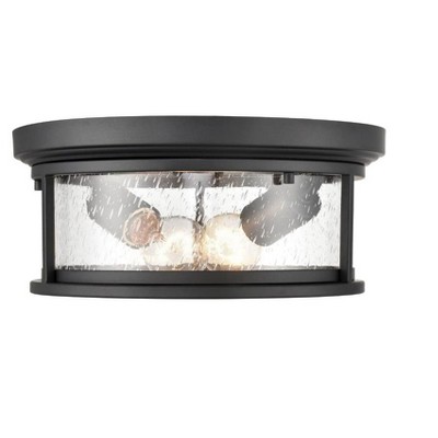 Bresley 12" Black Glass 2-Light Flush Mount