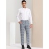 Lars Amadeus Men's Flat Front Office Prom Classic Plaid Dress Pants - 3 of 4
