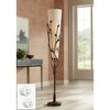 Franklin Iron Works Folia Industrial Rustic 66" Tall Floor Lamp Smart Socket Oil Rubbed Bronze Vine Cone Shade for Living Room - 2 of 4