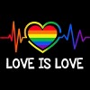 Adult Design By Humans Love is Love Pride Heartbeat By TeeGiver Tank Top - 2 of 2