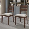 ChaletPosh Wooden Dining Chair With Warm Grey Cover (Set of 2) - 2 of 4