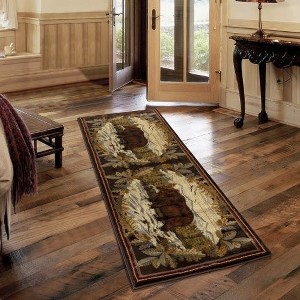 Kumasinova Hunting Bear River Area Rug – Vibrant Colors for Living Room, Kid & Pet-Friendly, Made in Turkey, Stain-Resistant Door Mat - 1 of 4