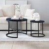 Round Nesting Coffee Table Set of 2 End Table Cocktail Table Center Table Side Table with Sturdy Metal Frame - ModernLuxe - 2 of 4