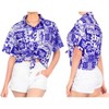 LA LEELA Women's Button Down Blouses Summer Beach Party Short Sleeve Colorful Blouses Button Up Dress Shirts Hawaiian Dresses for Women - 2 of 4