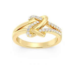 GILDED Statement Ring Band in 14KT Gold Plated & 925 Sterling Silver for Women in 1/4, 1/2, 3/4 Carat Total Weight Lab Grown Diamond | Size 7 - 1 of 4