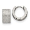 Chisel Stainless Steel Polished and Sandblasted 7mm Hinged Hoop Earrings - 2 of 4