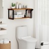 Tangkula 40.5" Long 2-Tier Storage Rack w/ Towel Bar Wall Mounted Floating Shelves - 2 of 4