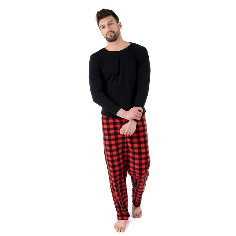 Leveret Mens Cotton Top Fleece Pant Pajamas, 1 of 4