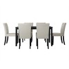 ChaletPosh 7 Pieces Dining Set with Linen Cover Dining Chair - 3 of 4