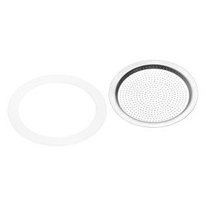 Unique Bargains Coffee Machine Replacement Mocha Pot Silicone Gaskets and Stainless Steel Filters - 1 of 3