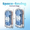 4 Pack 40''/50" Clear Plastic Hanging Garment Bags, Dust-Proof Covers for Dresses, Suits & Jackets - 2 of 4