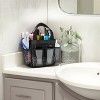 LunaLulinlk Natural Mesh Shower Storage Basket, Portable for Bathroom and Gym, Hanging Storage Basket, Quick Dry Toiletry Bag (8 Pockets | Black) - 3 of 4