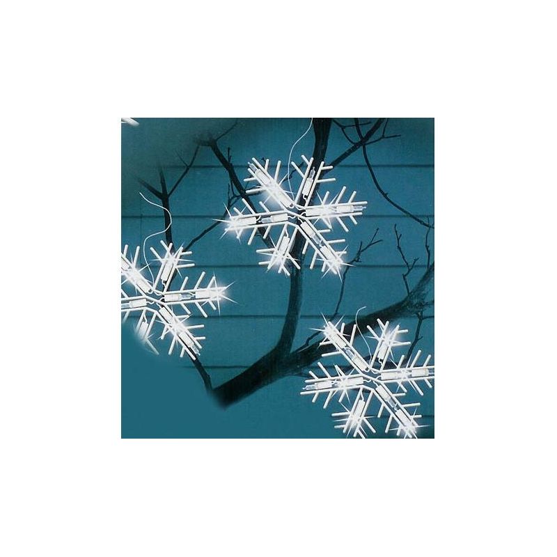 Northlight 100 Clear Twinkling Snowflake Icicle Christmas Lights - 8.6 ft White Wire, 1 of 2