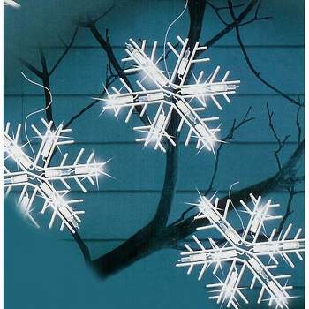 Northlight 100 Clear Twinkling Snowflake Icicle Christmas Lights - 8.6 ft White Wire