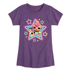 Girls' - Lol Surprise! - Kitty Stars Fitted Short Sleeve Graphic T-Shirt - 1 of 4