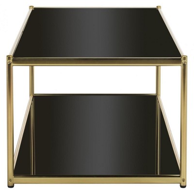 Bauhaus Inspired 51'' Gold and Glass Rectangular Coffee Table