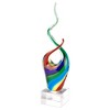 HomeRoots 14" Clear Red Blue Yellow Murano Glass Modern Abstract Tabletop Sculpture - 4 of 4