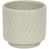 Cheung's Parlora Crossed Diagonal Pattern Straight Side Ceramic Pot - Medium - White - 3 of 4