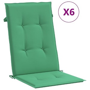 vidaXL Chair Cushion 6 Pcs Outdoor Garden High-Back Chair Cushion Green Fabric - Comfortable Foam Fiber Filling - Non-Slip Design - 1 of 4