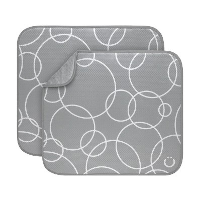LunaLulinlk Microfiber Kitchen Counter Dish Drying Mats, Gray, Set of 2