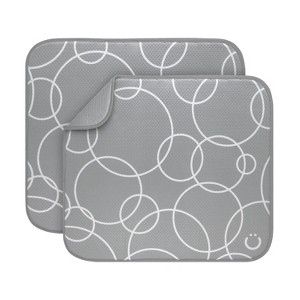 LunaLulinlk Microfiber Kitchen Counter Dish Drying Mats, Gray, Set of 2 - 1 of 4