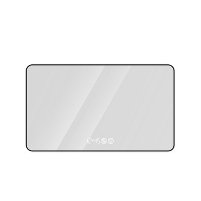 TUYOHW 48x32 Black Frame Wall Mirror with Rounded Corners Vanity Mirror,High-quality Aluminum Alloy Frame, High-definition Tempered Glass