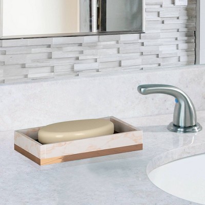Nu Steel Misty Copper Collection Soap Dish Holder : Microfiber, Machine Washable, Non-Slip Backing