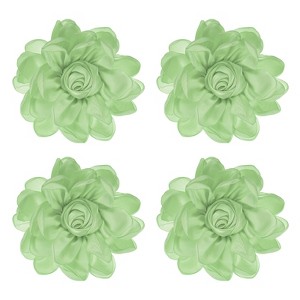 Unique Bargains Alloy Satin Fabric Big Rose Flower Dainty Brooches 4 Pcs - 1 of 4