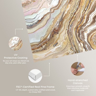 Royal Gold Geode Abstract Canvas Wall Art, 16" x 24"