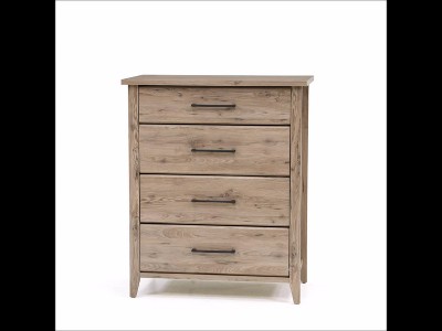 Laurel Oak 42" Vertical 4-Drawer Chest with Extra Deep Drawer