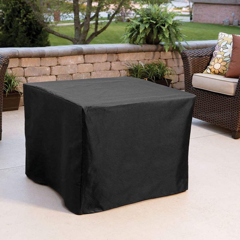 Endless Summer 30 Inch Square 30,000 BTU LP Gas Outdoor Fire Pit Table with Handcrafted Mantel, Fire Rocks, and Protective Cover, Black, 5 of 6
